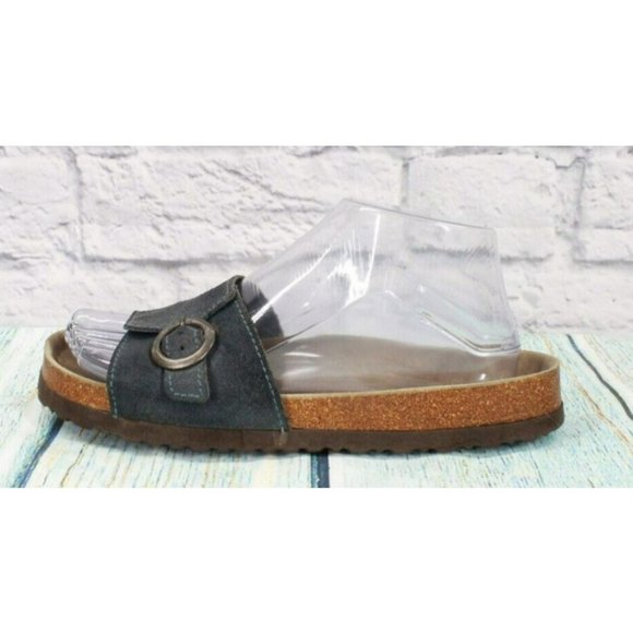 L.L. Bean Shoes - LL Bean  Navy Blue Suede  Slip on Slide Sandals Slippers Size 7